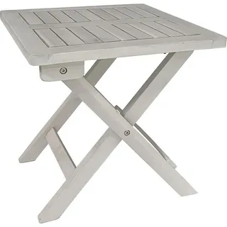 Beistelltisch Holztisch Tisch 40x40 cm Gartentisch Klapptisch Weiß lasiert Holz - Weiß