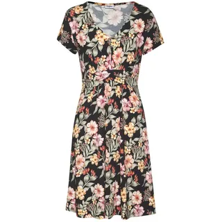 Buffalo Jerseykleid Blumendruck Schwarz 34