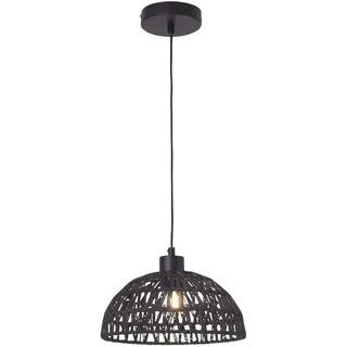 lux.pro Alton 1-flg. E27 25 cm Höhenverstellbar Schwarz/Rattan