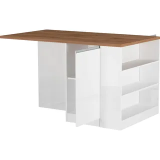 kochstation Kücheninsel KS-Sole 160 x 90 x 90 cm Weiß