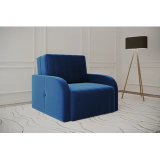 e-meubles Möblo Schlafsessel Dunkelblau, Holz, 1-Sitzer, 101x90x104 cm, Wohnzimmer, Sessel, Schlafsessel