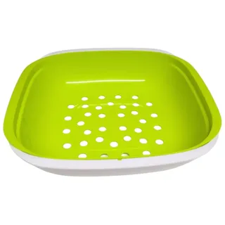 Tupperware Allegra Exclusiv Schüssel mit Deckel Servierschüssel servieren (weiß grün mit Sieb)