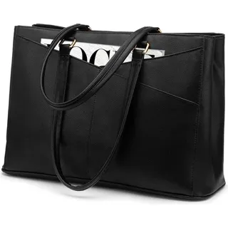 Lovevook Laptoptasche Damen 15,6 Zoll Schultertasche Schwarz - Schwarz