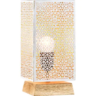 Boho Deko Tischlampe Nachttischlampe Lampe Autigan Weiss - Weiß