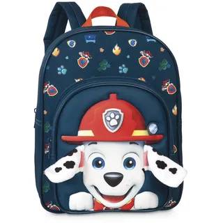 Fabrizio Paw Patrol Kindergartenrucksack für Jungen von 3-6 Jahren mit Marshall und abstehenden Plüschohren, Tasche für Kindergarten und Kita 31cm x 24cm x 13cm - 8L Blau Einheitsgröße