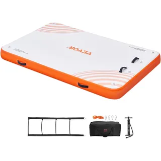Vevor Aufblasbares Schwimmdock 2,43 x 1,52 m Orange/Weiß/Türkis