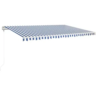 vidaXL Markise Automatisch Einziehbar 500 x 350 cm blau/weiß