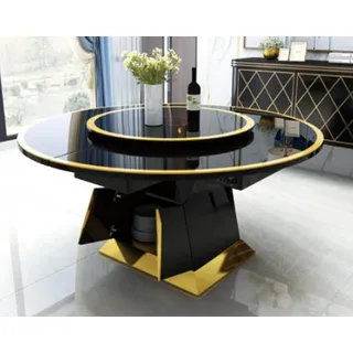 Designer Tisch Esszimmertisch Oval Glas Rund Tische Moderner Ausziehbarer Neu