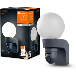 LEDVANCE Outdoor Smart Camera Globe Track & Trace mit E27 sockel, Steuerbar SMART+ App, Kamera mit HD Live Bild Übertragung, IP44, Single-Pack