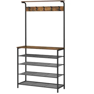 VASAGLE Garderobenständer HSR408B01 Vintagebraun-Schwarz