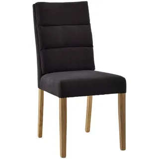 Cantus Stuhl , Schwarz, Eichefarben , Holz, Textil , Eiche , massiv , eckig , 47x95x64 cm , Fsc , Holzmöbel, Sitzgelegenheiten Holz, Holzstühle