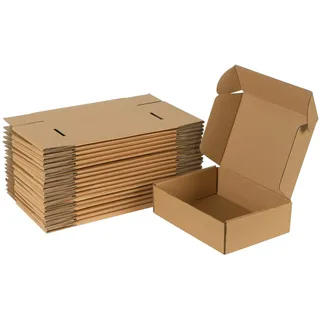 Giftgarden 20 Stück Stabile Versandkartons mit Deckel, 178x127x51 mm Karton - Kleine Faltkartons aus Wellpappe für Post-, Kurier- und Geschenkversand, Verpackungen, Mailings und Unternehmen, Braun