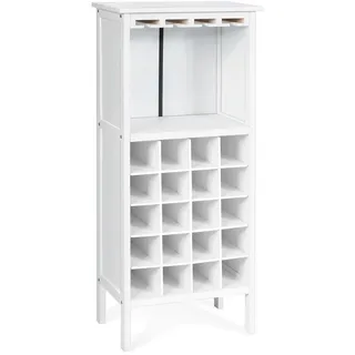 Costway Weinschrank für 20 Flaschen Weiß , Holz , 25x96x42 cm , Weinregale