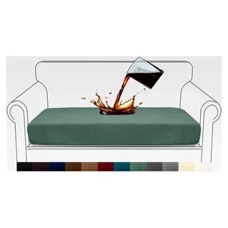 Wasserabweisender Sofa Sitzkissenbezug aus High Stretch Jacquard Stoff für 3-Sitzer Sofa (2-Sitzer, Matcha Grün)