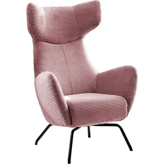 KAWOLA Sessel LOTTE Ohrensessel Cord rosa - Rosa