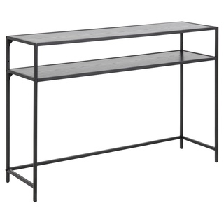 AC Design Furniture Jörn rechteckiger Konsolentisch mit 1 Ablage, L: 120 B: 35 H: 79 cm, Schwarze Esche-Optik/ Schwarz Metall, 1 Einheit