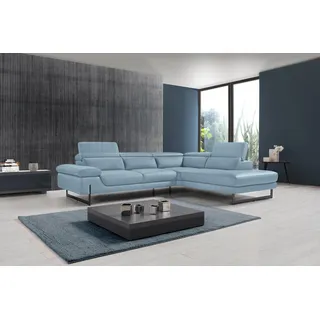 Egoitaliano Ecksofa "Queenie, extravagantes Sofa mit erstklassigem Sitzkomfort, L-Form" mit verstellbarer Armlehne und Kopfteilen für Wohlfühlkomfort, himmelblau