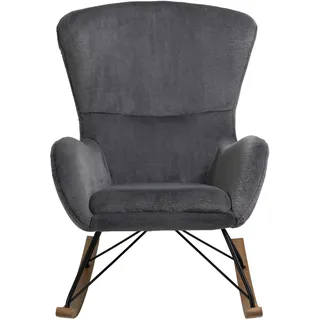 SalesFever Schaukelstuhl Komfortabel Lammfelloptik 70 x 102 x 94 cm Grau mit Wippfunktion