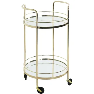 Haku-Möbel HAKU Möbel Servierwagen vermessingt, Maße: H 80 x 48,0 x 80,0 cm