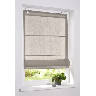 Raffrollo/Ösenrollo Metis Linen 100% Leinen ca. 80 x 140 cm