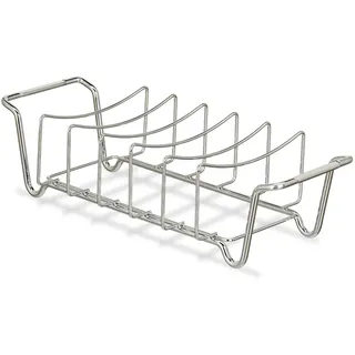 Relaxdays Rippchenhalter 2in1 44,5 x 11,5 cm Stahl silber