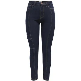 ONLY Damen ONLICONIC HW Skinny LA Cargo DNM TAI Jeans, Dark Blue Denim, 28 W/32 L