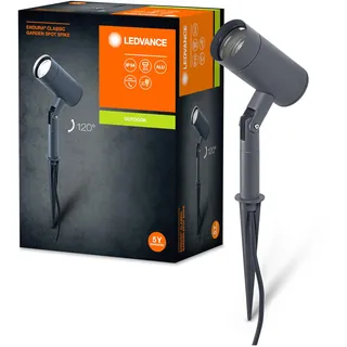 LEDVANCE ENDURA Classic Garden Spotspike GU10 Außen-Spießleuchte, schwarz, GU10-Sockel (max 35W), kann mit einfacher oder smarter Lampe bestückt werden, ausrichtbarer Leuchtenkopf, Schutzklasse IP54, Dark Gray