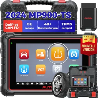 Autel MaxiPRO MP900-TS OBD2 Diagnosegerät: 2024 Aufwertung von MP808S-TS/MP808BT Pro/MS906TS, DoIP CAN-FD, 40+ Dienste, ECU-Codierung, TPMS-Programmierung, Bidirektionaler Test, Alle Systeme, FCA SGW