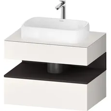 Duravit Qatego Konsolenwaschtischunterbau, 1 Auszug, 1 Schubkasten, Ausschnitt mittig, 800x550x600mm, Nische Graphit Supermatt, QA4730080, Farbe: Weiß Supermatt