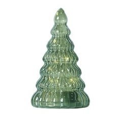 LED-Dekofigur Lucy, Baum aus Glas, grün, 16,5cm
