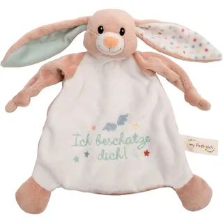 NICI Schmusetuch My First NICI, Hase Fjella, mit aufgestickter Botschaft "Ich beschütze dich" beige