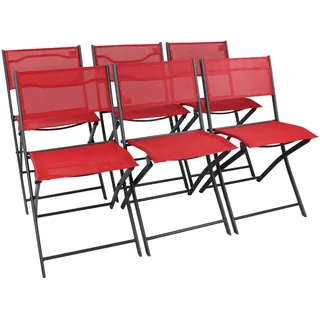Ambia Garden Gartenklappstuhl-Set , Rot , Textil , 45x79x46 cm , klappbar, UV-beständig, regenabweisend, abwischbar , Gartenmöbel, Gartensessel, Gartenklappstühle
