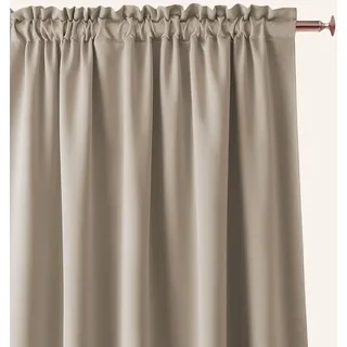 ROOM99 Vorhang mit Kräuselband Aura 140 x 230 cm Breite x Höhe Verdunkelung Schiebegardinen Deko Modern Curtain Gardine Wohnzimmer Schlafzimmer Beige, 1 Stück