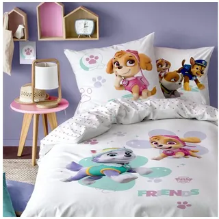 CTI Paw Patrol Bettwäsche 2-teilig für Mädchen Skye & Everest – für Kinder – 1 Kissenbezug 80 x 80 cm + 1 Bettbezug 135 x 200 cm – 100% Baumwolle