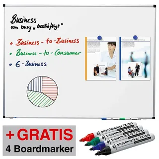 Legamaster AKTION: Legamaster Whiteboard PREMIUM 60,0 x 45,0 cm weiß spezialbeschichteter Stahl + GRATIS 4 Boardmarker TZ 100 farbsortiert