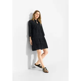 Cecil Damen B144021 Kleid mit Stickerei, Black, XL (44) US-Größen, schwarz Kleider aus 100% Baumwolle