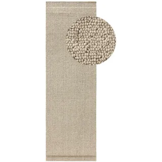 benuta Pure Wollteppich-Läufer Imke Beige 70x200 cm , Textil , Rechteckig , 70x200 cm , pflegeleicht , Teppiche und Böden, Teppiche, Teppichläufer, Läufer
