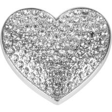 styleBREAKER Damen Magnet Schmuck Brosche in Herz Form mit Strass, für Schals, Tücher oder Ponchos, Anhänger 05050081, Farbe:Silber