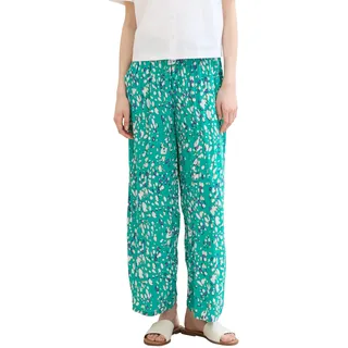 TOM TAILOR Denim Damen Basic Culotte Hose, abstract green dot print, L