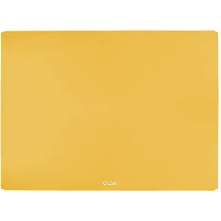 OLGS Silikonmatte 40x30 cm für Baby | Silikon Unterlage Tischmatte, Bastelmatte | Tischset, Rutschfestes Platzset Abwaschbar Mustard | Knetunterlage Spülmaschinenfeste Platzdeckchen für Kleinkinder