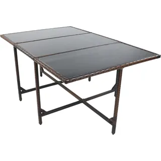 Gartentisch VCM "Rattan Gartentisch Balkontisch Raloso 170x110", braun, B:170cm T:110cm, Tische, Gartentisch