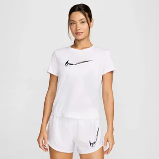 Nike Damen T-Shirt One Swoosh Women s Dri-FIT FV6373-100 S - White/Black - S