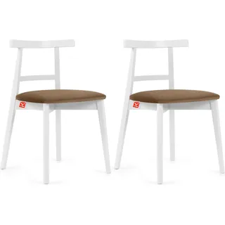 KONSIMO Esstischstühle 2 St "LILIO", Beige, Buchenholz, Vintage, 47x76,5x45cm - Beige