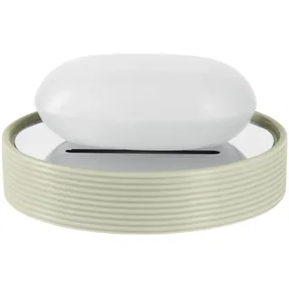 Spirella Tube Ribbed Seifenschale Grau, Stein, Grey, 10.5x10.5x2.5 cm