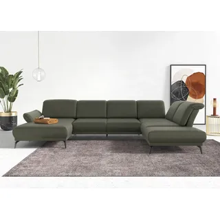 sit&more Wohnlandschaft »Coco U-Form« Sitztiefen-, Arm- und Kopfteilverstellung, Cord-Bezug, Fußhöhe 15 cm,