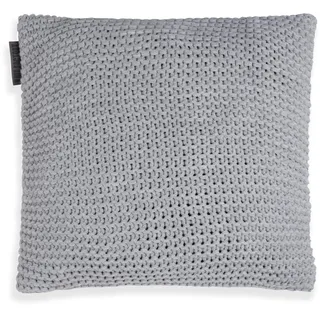 KNIT FACTORY - Vinz Kissen - Grau - 50x50 cm | Sofakissen mit Füllung und Bezug - Couchkissen - Zierkissen - Grob gestrickter Dekokissen - Zeitloses Design