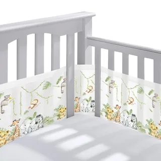 Bettumrandung Babybett,Baby Nestchen Bettumrandung,Kopfumrandung Babybett,Babybett Atmungsaktiver Kollisionsschutz,Babybett Umrandungen,für Neugeborene,Jungen und Mädchen