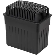 WENKO Feuchtigkeitskiller, Luftentfeuchter mit 2 kg Granulat-Block, ideal für Bad, Garage, Keller, nachfüllbar, 24 x 16 x 15 cm, Schwarz
