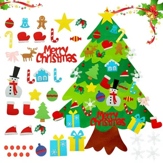 Kapokr 41 Stück Weihnachtsbaum Filz Kinder DIY 100cm Mit Abnehmbaren Hängenden Ornamenten Christbaum Tannenbaum für Home Wand Weihnachten Deko