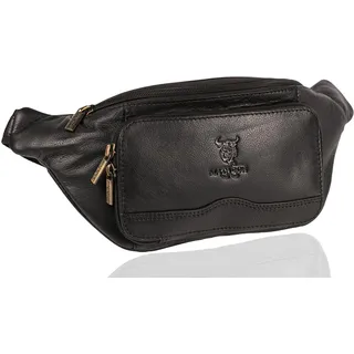 MATADOR Bauchtasche Leder Herren Gürteltasche Männer XXL Hüfttasche Gürteltasche Festivaltasche Freizeittasche Wandertasche Urlaubstasche Schwarz